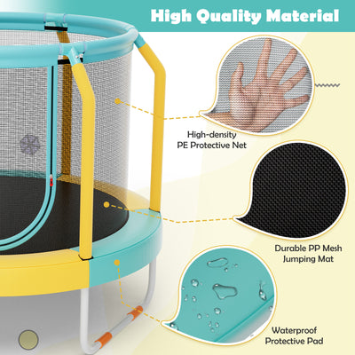 *Mini Trampoline with Enclosure and Heavy-duty Metal Frame - Yellow