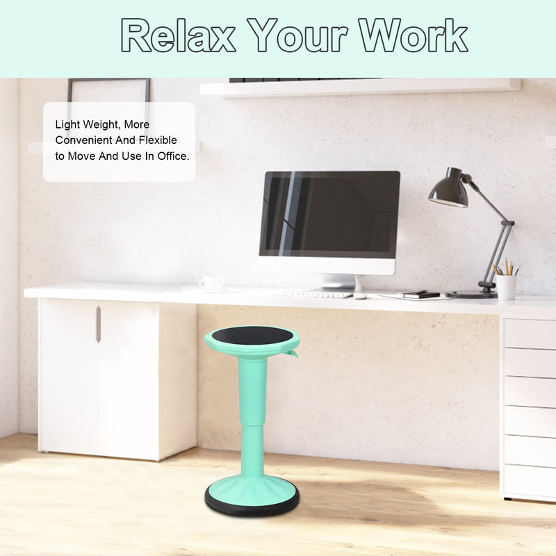 *Adjustable-Height Wobble Chair Active Learning Stool for Office Stand Up Desk - Green