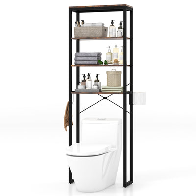 4-Tier Adjustable Bathroom Metal Storage Rack