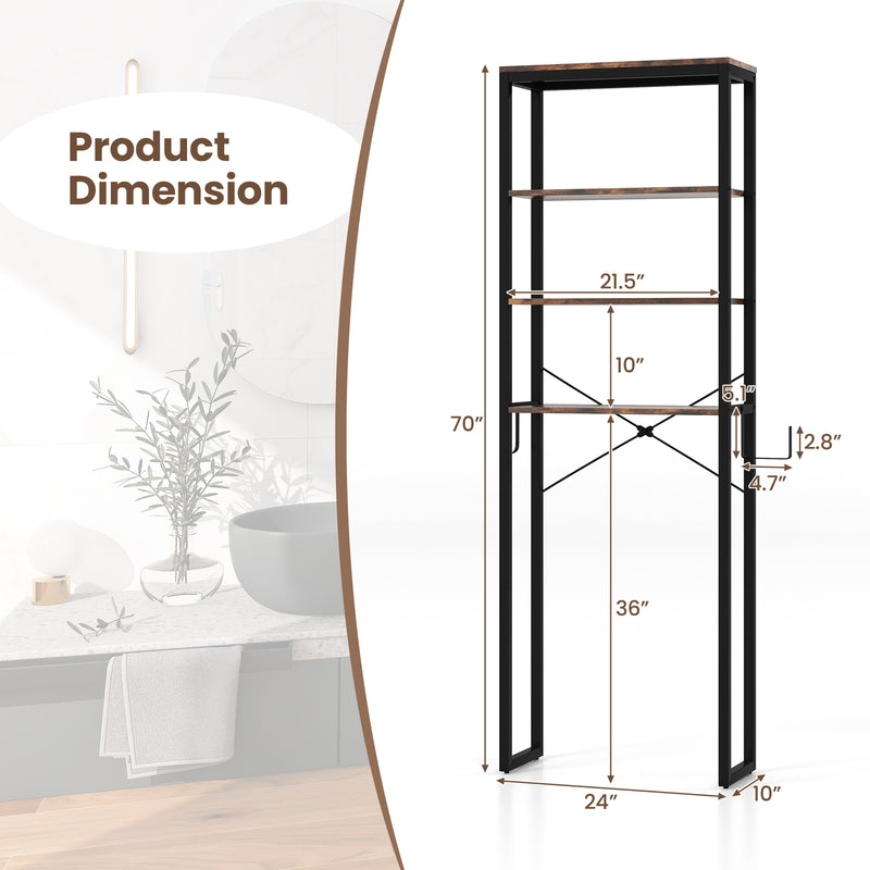 4-Tier Adjustable Bathroom Metal Storage Rack
