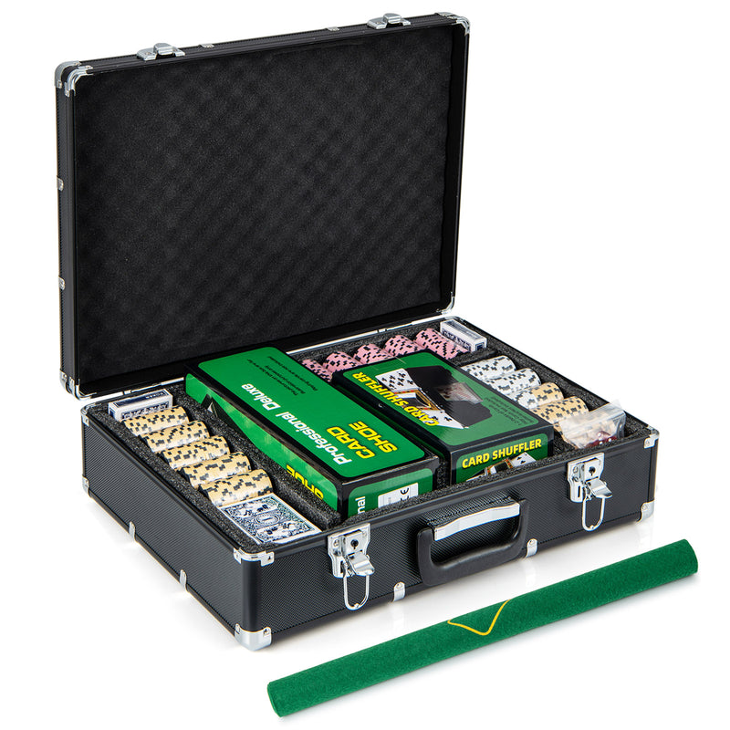 *600-Piece Poker Chip Set 14 Gram Claytec Chips with Carrying Case - Black
