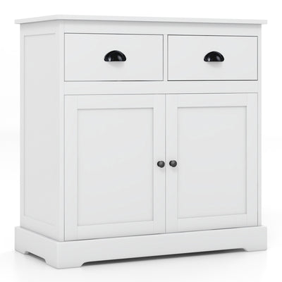 Kitchen Buffet Storage Cabinet with 2 Doors and 2 Storage Drawers-White