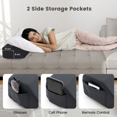 Bed Wedge Pillow with Storage Bag-Twin Size