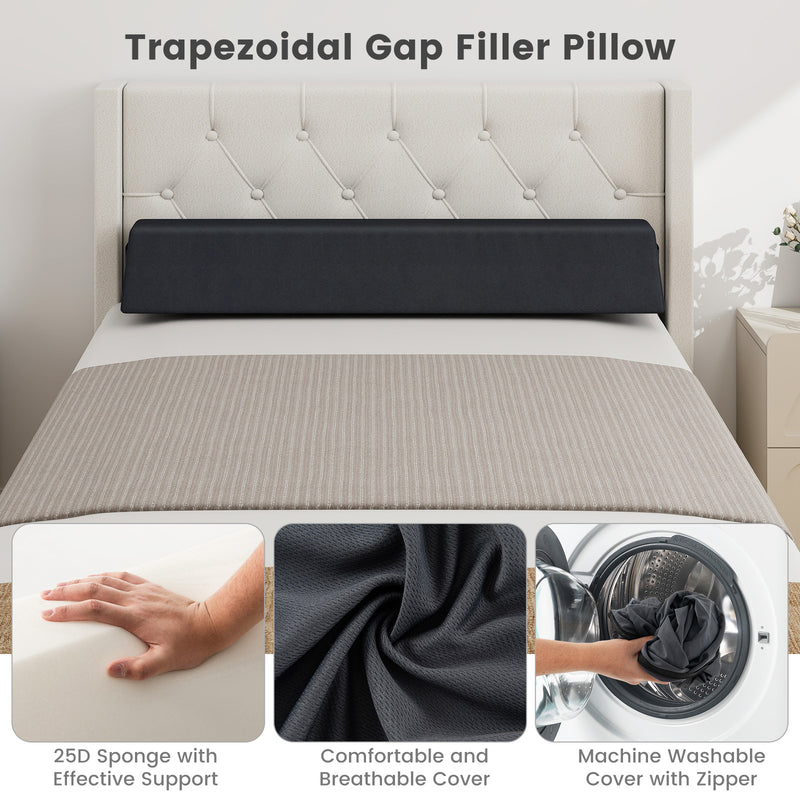 Bed Wedge Pillow with Storage Bag-Twin Size