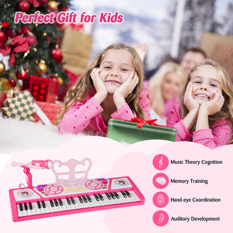 49 Keys Kids Piano Keyboard for Kids 3+-Pink