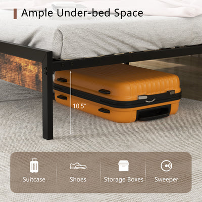 Twin/Full/Queen Bed Frame with Storage Headboard and Charging Station-Full Size