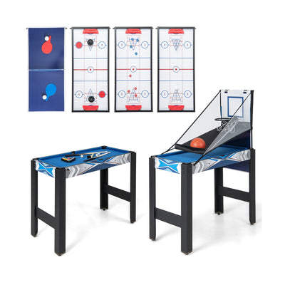 *6-In-1 Combo Game Table with Basketball Billiards Ping Pong Hockey Shuffleboard