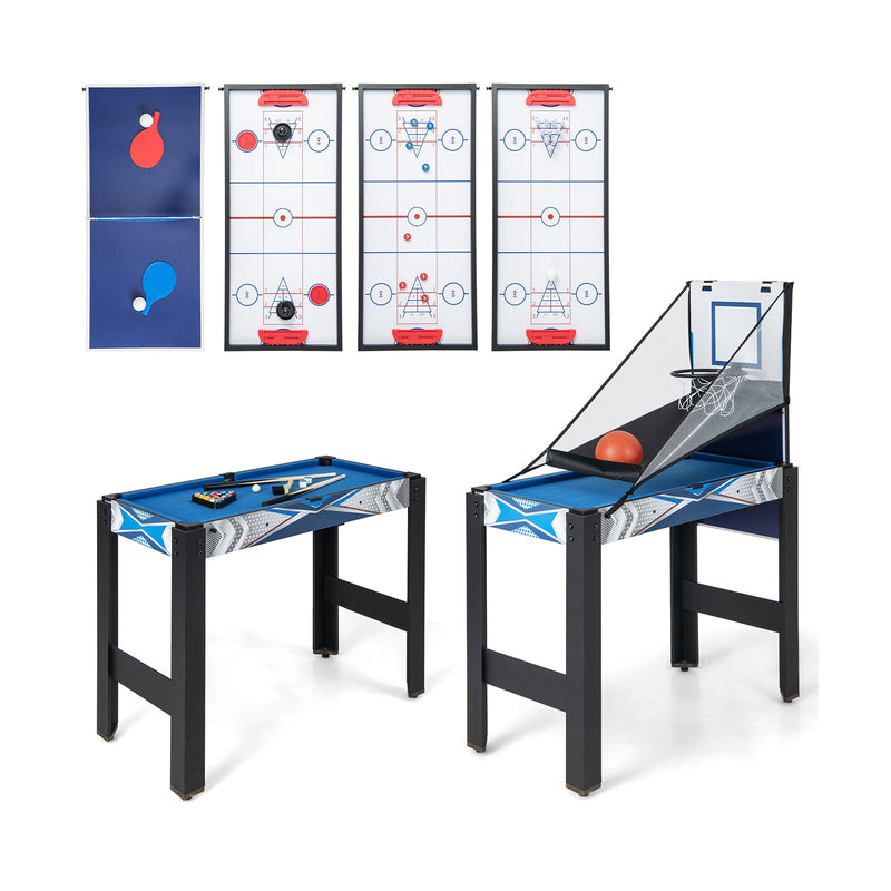 *6-In-1 Combo Game Table with Basketball Billiards Ping Pong Hockey Shuffleboard