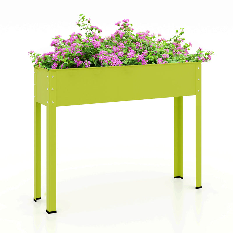 Metal Raised Garden Bed with Legs and Drainage Hole-40 x 11 x 31.5 inches