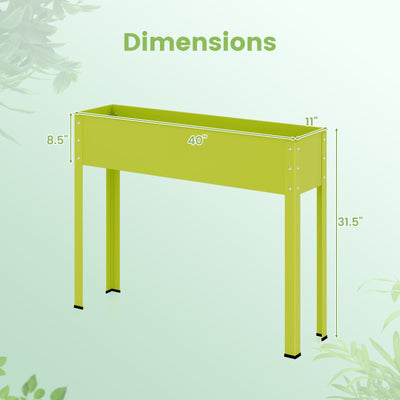Metal Raised Garden Bed with Legs and Drainage Hole-40 x 11 x 31.5 inches