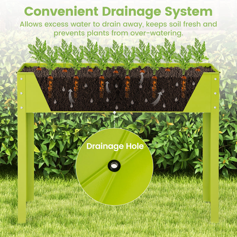 Metal Raised Garden Bed with Legs and Drainage Hole-40 x 11 x 31.5 inches