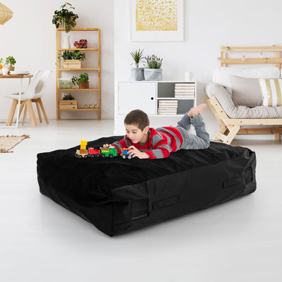 *47 x 35.5 Inch Crash Pad Sensory Mat with Foam Blocks and Washable Cover - Black