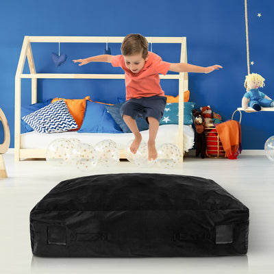 *47 x 35.5 Inch Crash Pad Sensory Mat with Foam Blocks and Washable Cover - Black