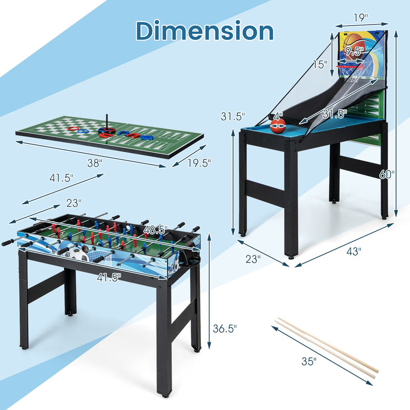 *14-in-1 Combo Game Table Set Multi Game Table with Foosball