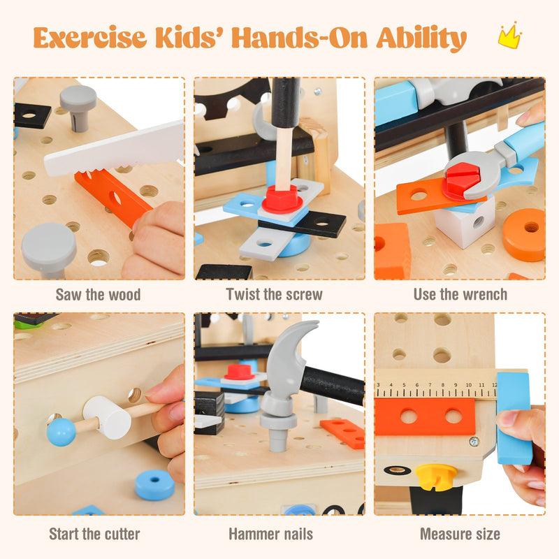 Pretend Play Workbench with Tools Set and Realistic Accessories
