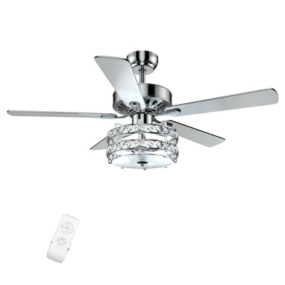 52 Inch Classical Crystal Ceiling Fan Lamp