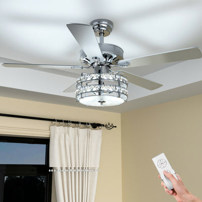 52 Inch Classical Crystal Ceiling Fan Lamp