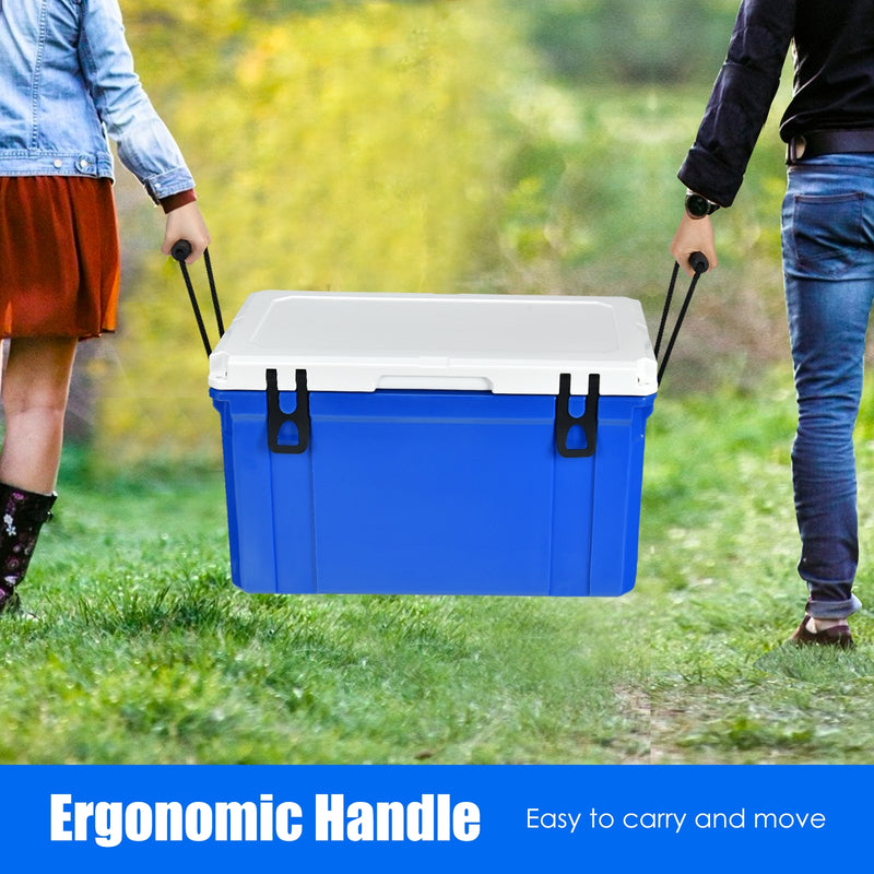*58 Quart Leak-Proof Portable Cooler  Ice Box for Camping - Blue