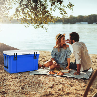 *58 Quart Leak-Proof Portable Cooler  Ice Box for Camping - Blue