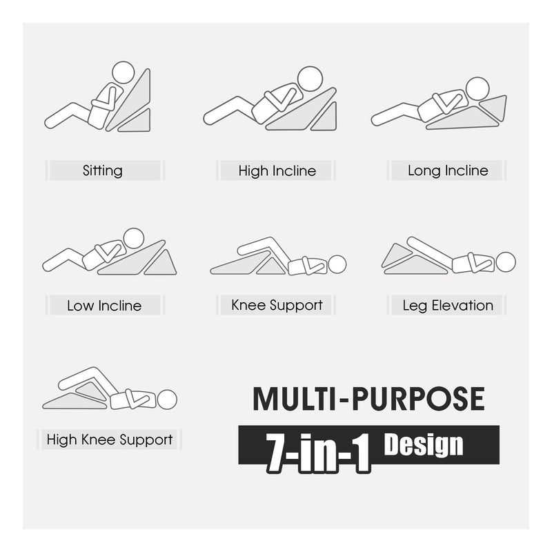 Adjustable Memory Foam Reading Sleep Back Support Pillow-Gray