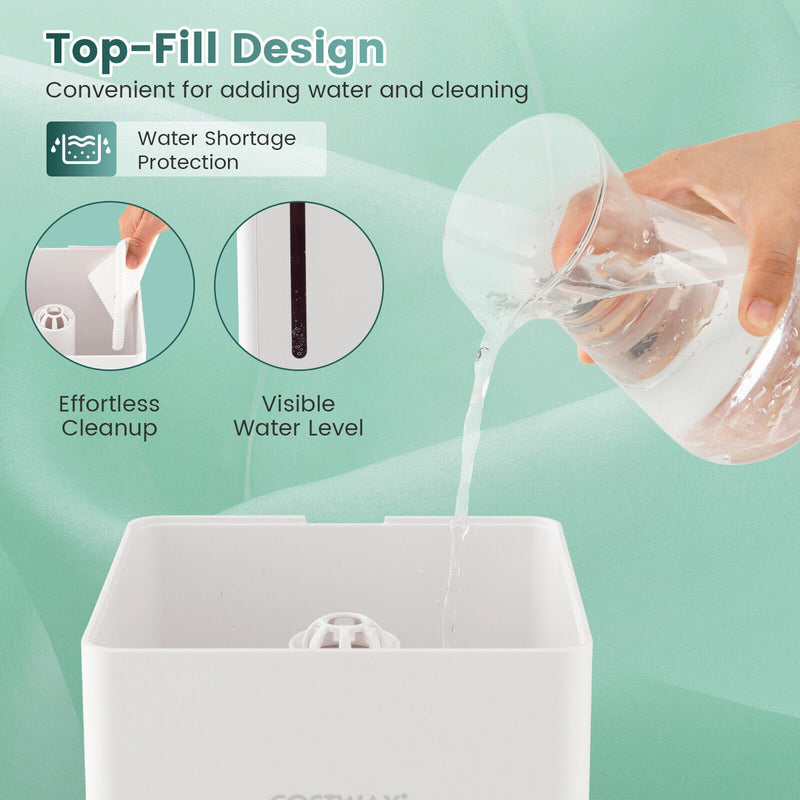 4L Ultrasonic Humidifier with Essential Oil Diffuser and 2 Mist Levels-White