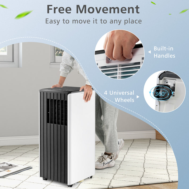 3-in-1 10000 BTU Air Conditioner with Humidifier and Smart Sleep Mode-Black