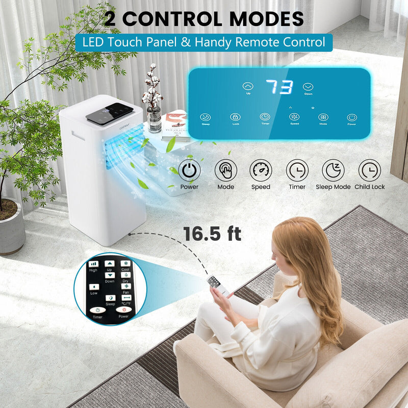 *10000 BTU Portable Air Conditioner with Sleep Mode-10000 BTU