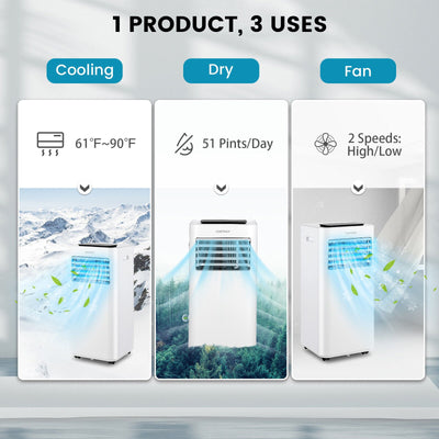 *10000 BTU Portable Air Conditioner with Sleep Mode-10000 BTU