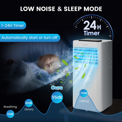 *10000 BTU Portable Air Conditioner with Sleep Mode-10000 BTU