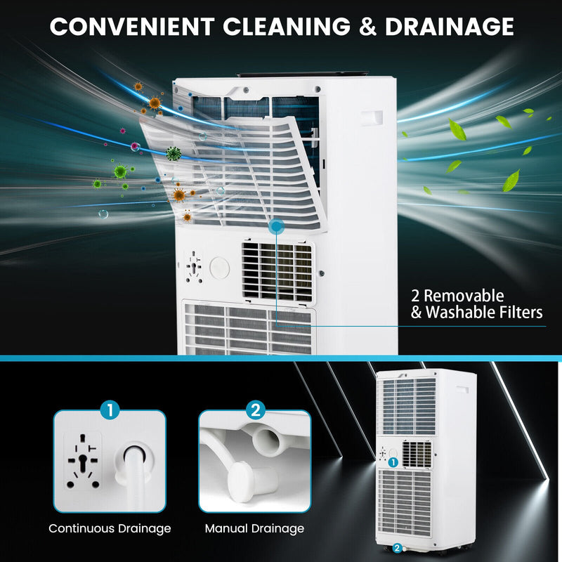 *10000 BTU Portable Air Conditioner with Sleep Mode-10000 BTU