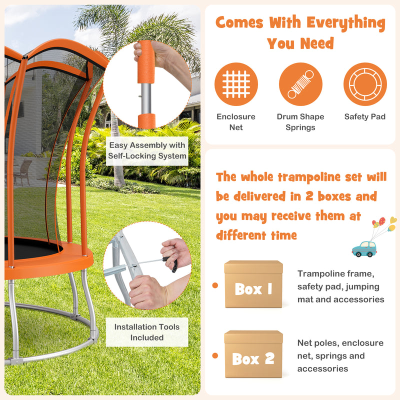 10 Feet Unique Flower Shape Trampoline with Galvanized Steel Frame-Ora
