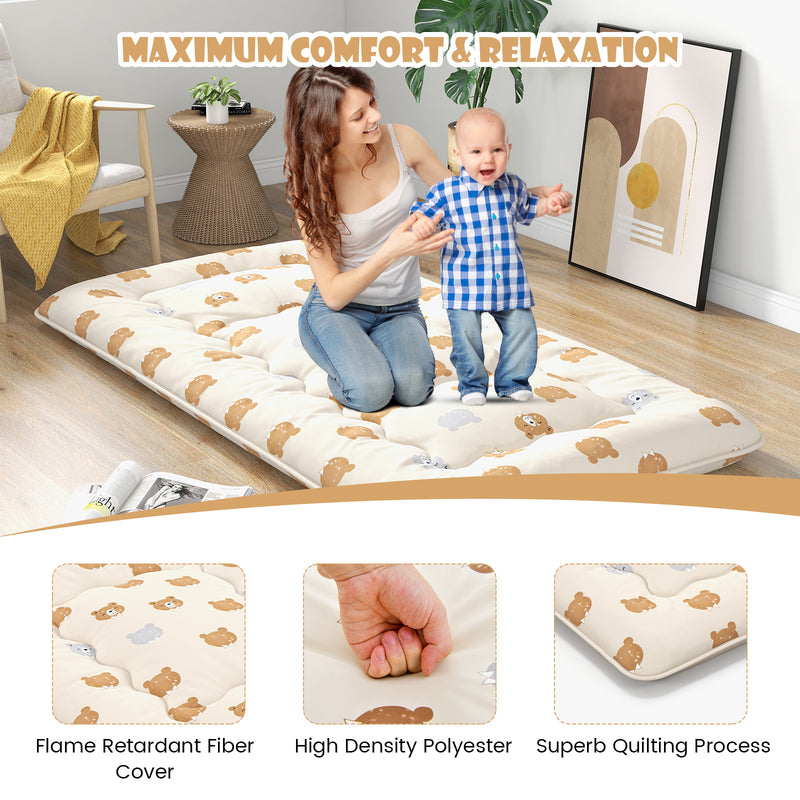 *Futon Mattress with Washable Cover and Carry Bag - Multicolor - Twin Size