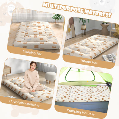 *Futon Mattress with Washable Cover and Carry Bag - Multicolor - Twin Size