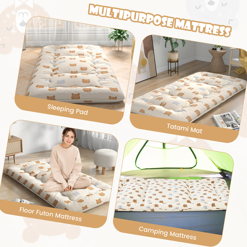 *Futon Mattress with Washable Cover and Carry Bag - Multicolor - Twin Size