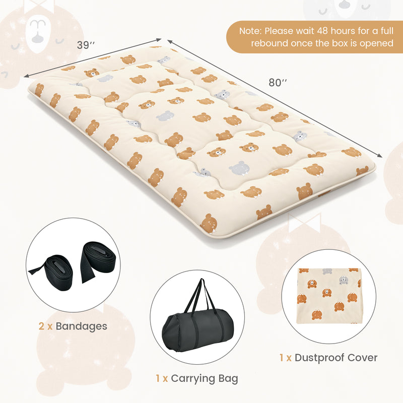 *Futon Mattress with Washable Cover and Carry Bag - Multicolor - Twin Size