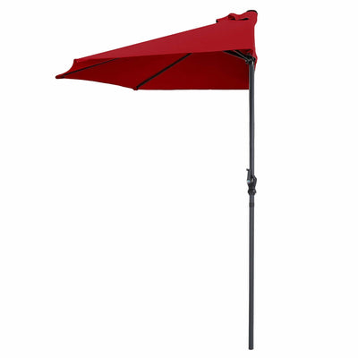 9Ft Patio Bistro Half Round Umbrella -Wine