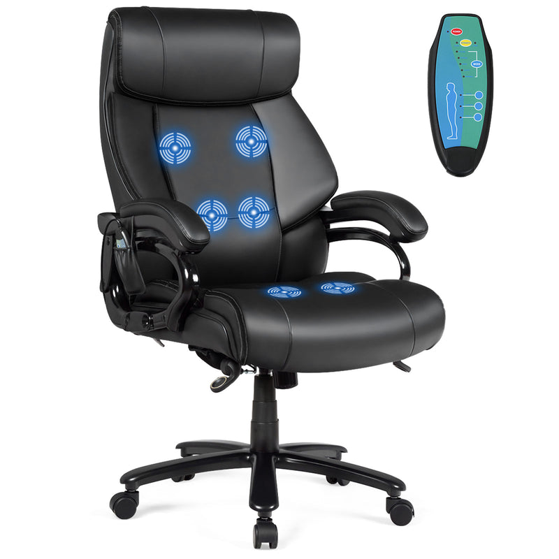 *PU Leather Massage Office Chair with Thick Foam Cushion