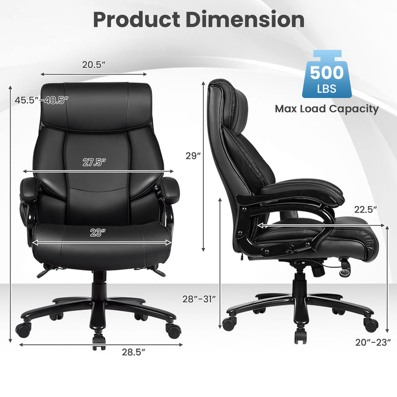 *PU Leather Massage Office Chair with Thick Foam Cushion
