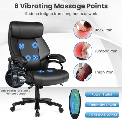 *PU Leather Massage Office Chair with Thick Foam Cushion