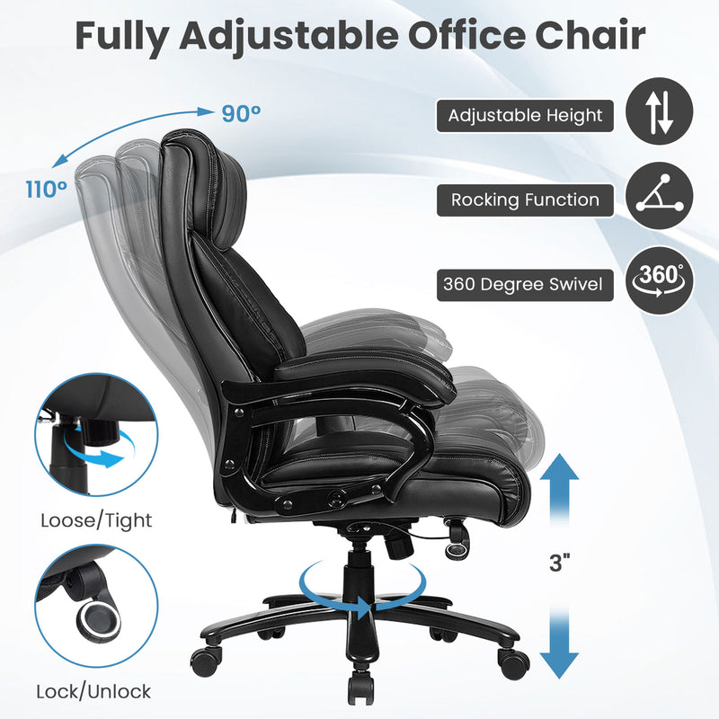 *PU Leather Massage Office Chair with Thick Foam Cushion