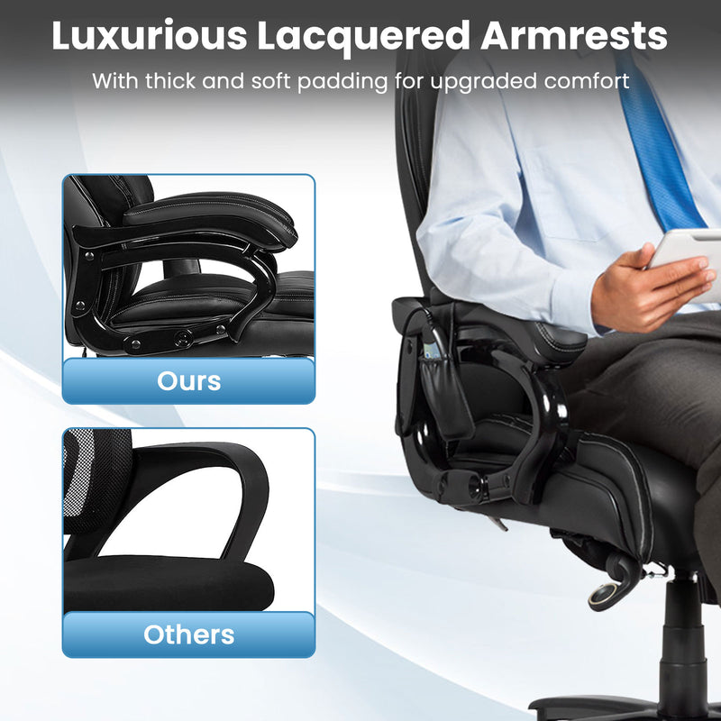 *PU Leather Massage Office Chair with Thick Foam Cushion