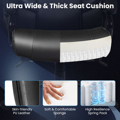 *PU Leather Massage Office Chair with Thick Foam Cushion