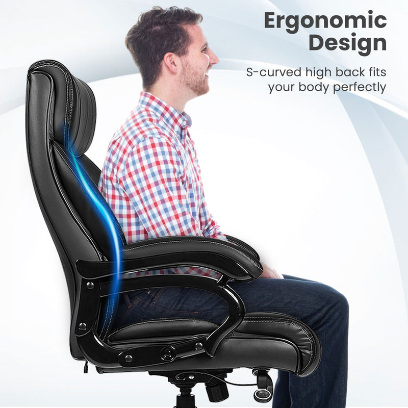 *PU Leather Massage Office Chair with Thick Foam Cushion