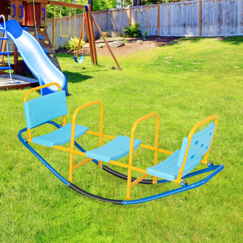 *Outdoor Kids Seesaw Swivel Teeter for 3 to 8 Years Old - Blue