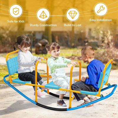 *Outdoor Kids Seesaw Swivel Teeter for 3 to 8 Years Old - Blue