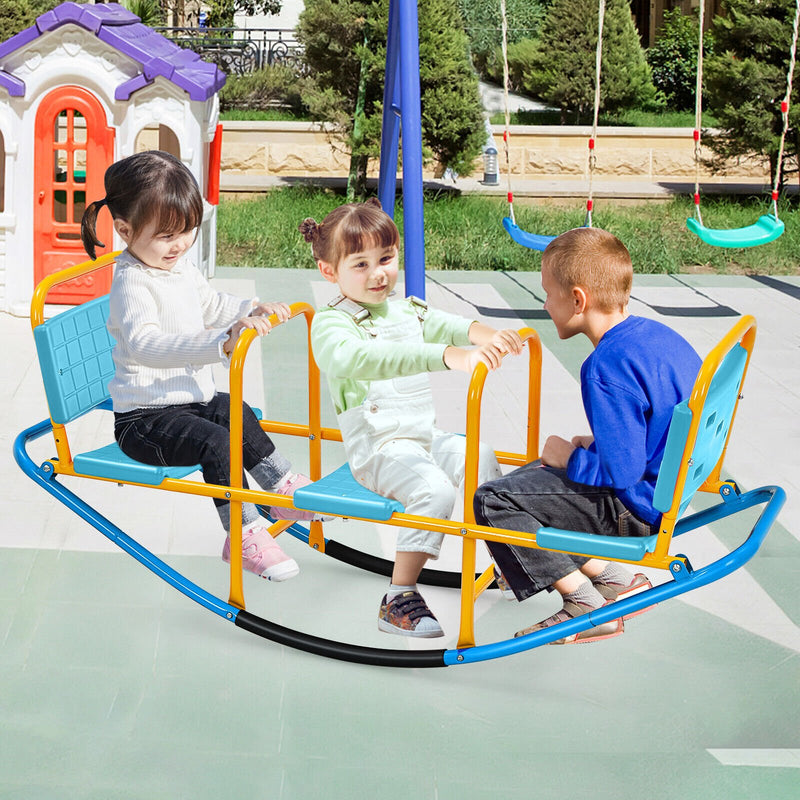*Outdoor Kids Seesaw Swivel Teeter for 3 to 8 Years Old - Blue