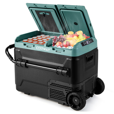 *Dual Zone 12V Car Refrigerator for Vehicles Camping Travel Truck RV Boat Outdoor - Green