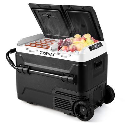 *Dual Zone 12V Car Refrigerator for Vehicles Camping Travel Truck RV Boat Outdoor - Black