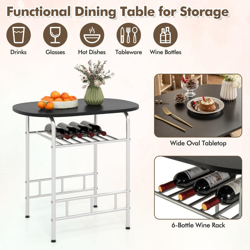 Home Kitchen 3 pcs Bistro Pub Dining Table 2 Chairs Set-Silver