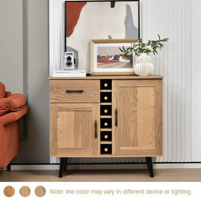 Modern Wine Bar Buffet Cabinet with 6-Bottle Wine Rack